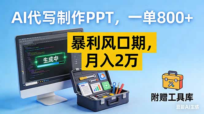 AI代写制作PPT，一单800+， 暴利风口期，月入2万【附工具】-柚子网创
